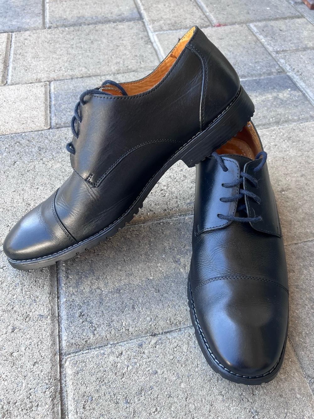 Sandro Moscoloni Black Cap-Toe Oxfords 12